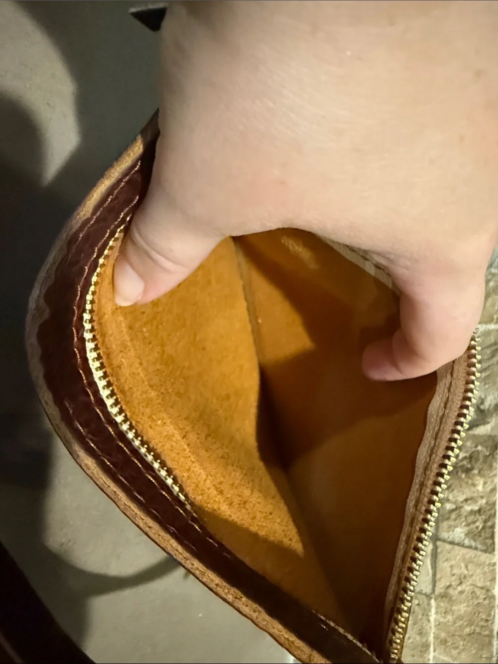SLG PLG Portland Leather Dark Brown Zip Wristlet Wallet
